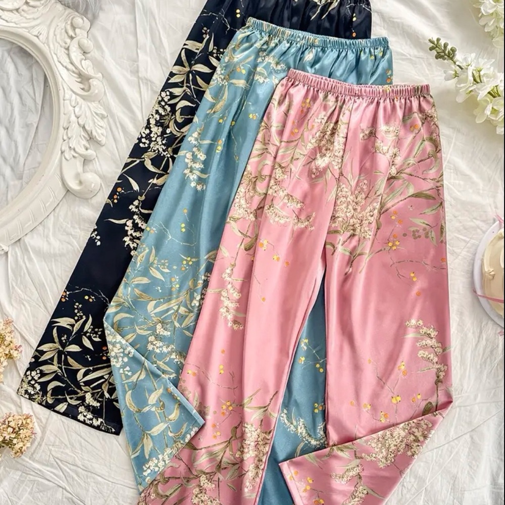 Elegant Floral Pajama Pants